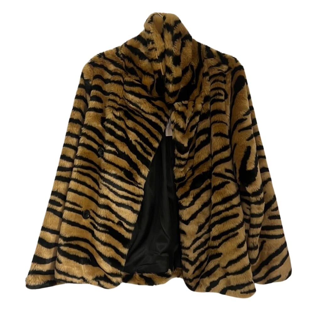 BRAND NEW WITH TAGS faux fur leopard coat size M